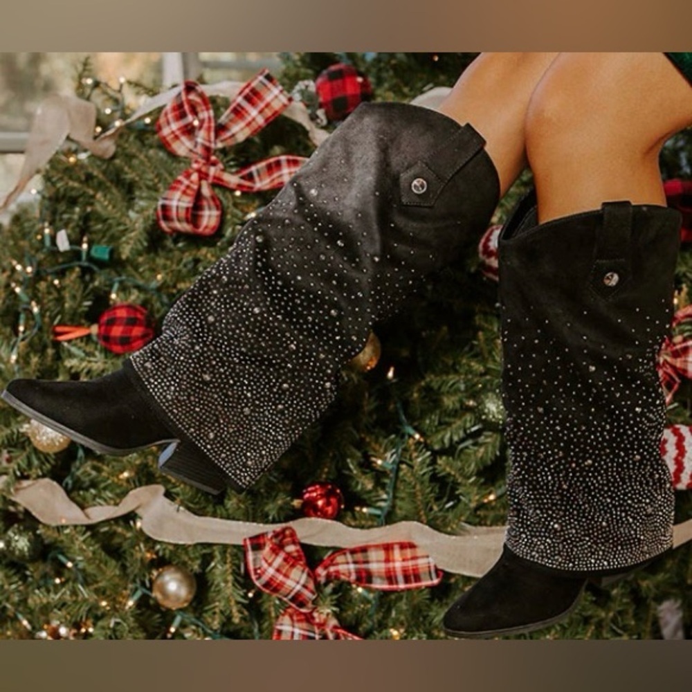 Embellished Suede Cowboy Boot